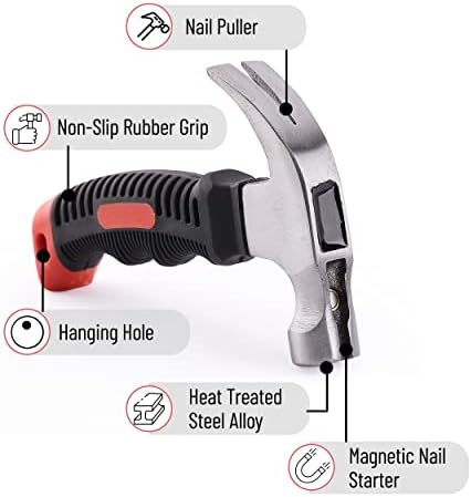 Mr. Pen- Claw Hammer, 8oz, Red, Magnetic