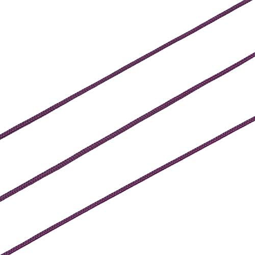 100 Yards 0.8mm Braided Nylon Crafting Thread Chinese Knotting Beading String Macrame Cord Rope for Necklace Bracelet Jewelry Craft Making, Purple