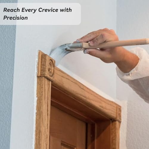 King Origin 1 Inch Angled Paint Brushes 12 PCS Wood Handle