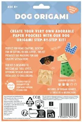 Gift Republic Dogs DIY Origami Kit, Multicolor