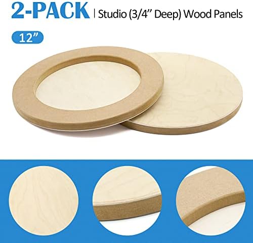 Falling in Art 2 Pack 12'' Unfinished Round Birch Wood Panels