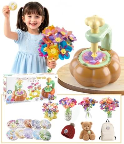 DIY Fabric Flower Making Kit, 2-in-1 Flower & Badge Maker for Kids 4-8