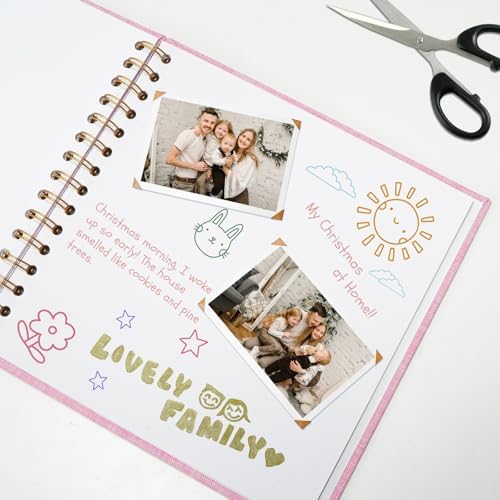 7x7 Inch Scrapbook DIY Photo Album, 20 Sheets (40 Pages), Pink