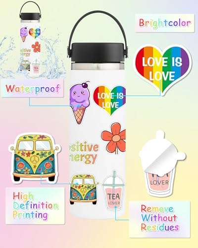 300 Pcs Stickers for Kids, Cute Vinyl Waterproof Stickers for Water Bottle | Treasure Box Toys for Classroom Prizes, Teacher Back to School Supplies Gifts, Sticker Pack for Girls Teens, Party Favors