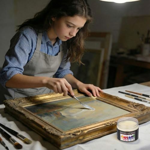 Conelist 4 oz Cold Wax Medium for Oil Painting Wax Medium with Palette Knife Waterproof and Dustproof Versatile Protective Coat for Watercolor Painting Sealing Finishing