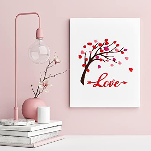 Louise Maelys Love Heart Tree Embroidery Kit for Adults, Romantic DIY Craft