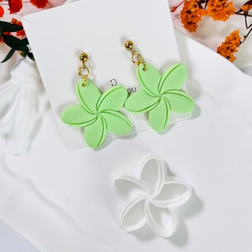 Xaekicr Tropical Flower Polymer Clay Cutter – 5 Petal Clay Earring Cutter for DIY Floral Jewelry – Clay Tools for Polymer Clay Earrings & Handmade Crafts – Simple Cutter for Summer Designs
