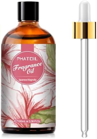 PHATOIL Japanese Magnolia Fragrance Oil for Diffuser Aromatherapy 3.38FL.OZ | Long Lasting Scented Oils For Humidifier, Air Freshener, DIY Soap Candle, Scent Project Making, Aroma Oil for Home Freshening