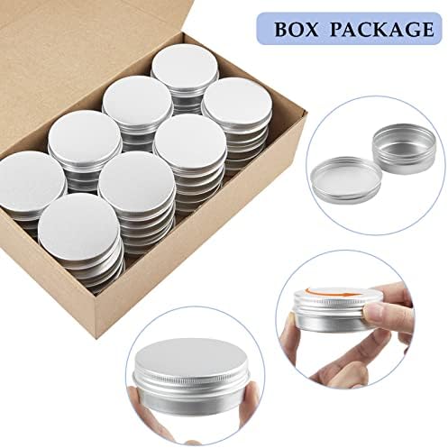 TUZAZO 24Pack Aluminum Tins, 2 Oz Metal Container with Lids and Labels