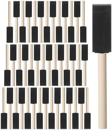 Bates Foam Paint Brushes, 1", 40 Pack - Sponge Brushes for Painting, Staining, and Mod Podge