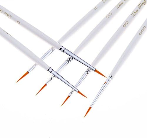 Fine Detail Paint Brush Set, 6 Pieces Miniature Art Brushes for Fine Detailing,Art Painting - Acrylic, Watercolor, Oil - Miniatures, Models, Airplane Kits, Nail