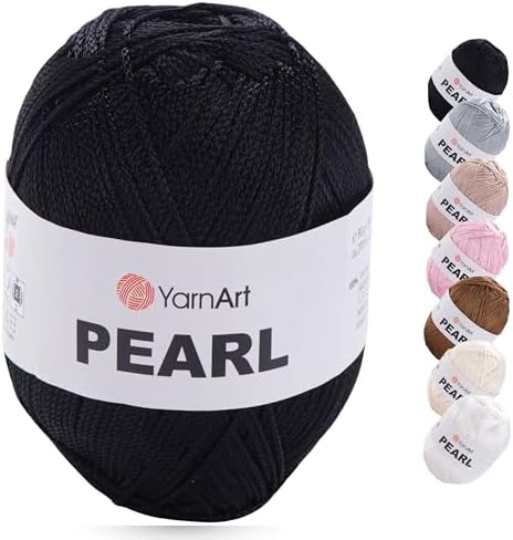 YarnArt Pearl - 100% Viscose Silky Shine Yarn, Lightweight & Soft Crochet Thread for Knitting, Lace Dresses, Blouses, Shawls, Summer Cardigans, 90g (3.17 oz), 270m (295 yds), Fine Weight (107)