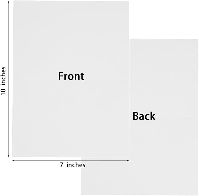 50 Pack Blank Folded Cardstock Cards, White, 5x7