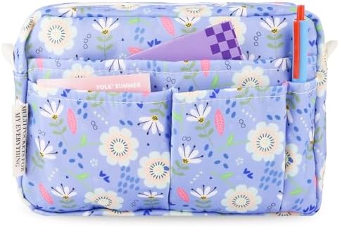 Multiple Pockets Portfolio Organizer with Zippered,Storage Pencil Pouch Bag