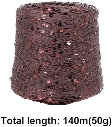 ECYC Ltd 153 Yards Cotton Sequin Yarn, Sparkle Thread for Crocheting and Knitting, DIY Craft Projects - Glitter Sequin Cotton