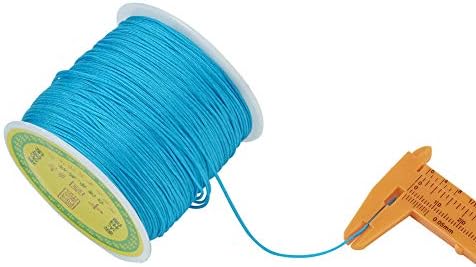 100 Yards 0.8mm Braided Nylon Crafting Thread Chinese Knotting Beading String Macrame Cord Rope for Necklace Bracelet Jewelry Craft Making, DeepSkyBlue