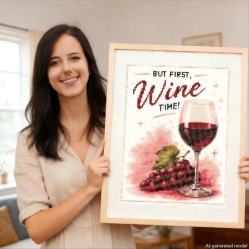 TOPCLTV Wine Glass Diamond Art Kits for Adults, 5D Bar Diamond Painting Kit