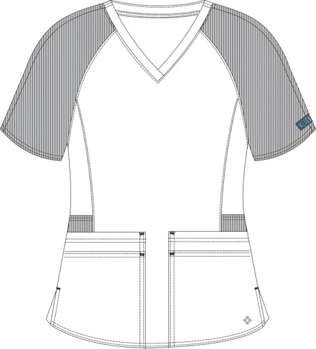 Med Couture Touch Scrub Top for Women Raglan Sleeve 6 Pockets Modern Fit