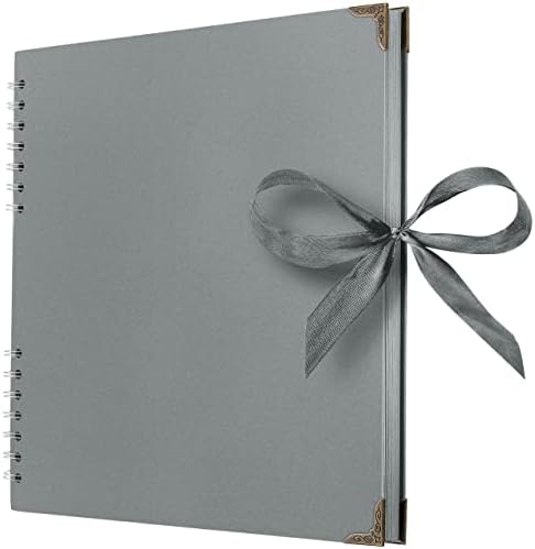 Bstorify Square Scrapbook Photo Albums 80 Pages (11 x 11 Inch) Grey | Hardcover with Thick 200 GSM Kraft Paper, Ideal for Your Scrapbooking Albums, Art & Craft Projects (Grey, 11 x 11 Inch)