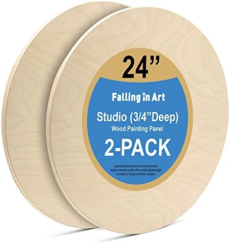 Falling in Art 2 Pack 24'' Unfinished Round Birch Wood Panels