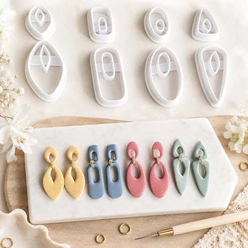 8 Pcs Geometric Polymer Clay Cutters Set