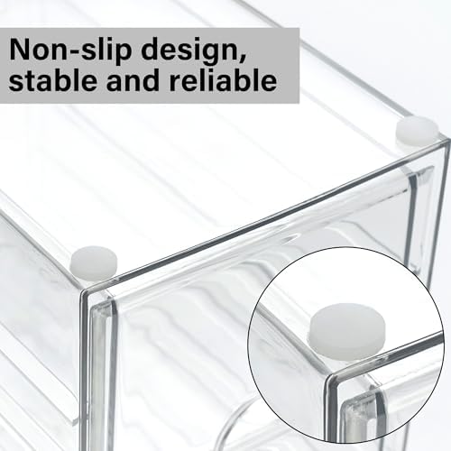Prsildan 15 Drawers Teacher Toolbox Acrylic Containers, Set of 3