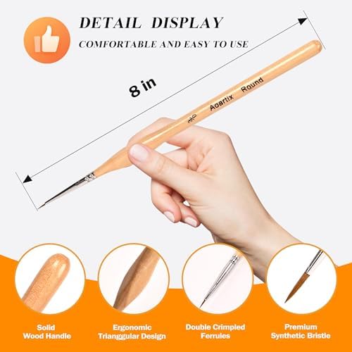 Miniature Brush Dry Brushes, Aoartix 15 Pcs Model Paintbrush Set