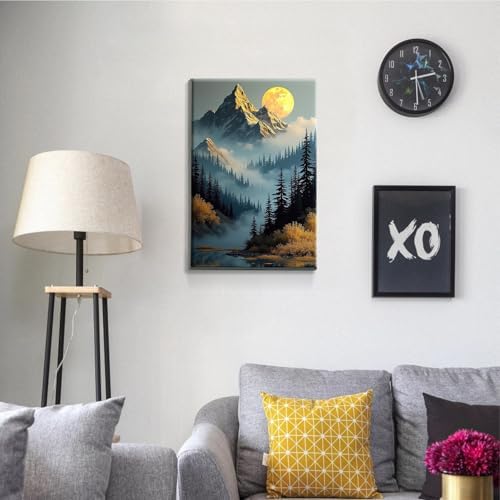 JOOZ Mountain Framed Paint by Numbers Kit for Adults 8x12 Inch
