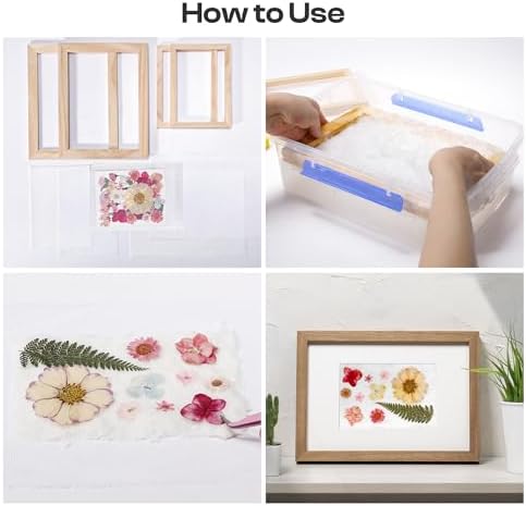 Caydo 3 Pieces Paper Making Frame Kit, Papermaking Mould and Deckle with Mesh