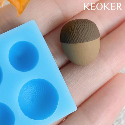 KEOKER Acorn Polymer Clay Molds, Fall Polymer Clay Molds for Jewelry, 3D Polymer Clay Earring Molds for Christmas Polymer Clay Earrings,