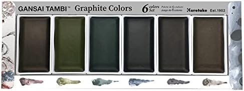 Kuretake Gansai Tambi GRAPHITE COLORS, 6 colors set, Made in Japan