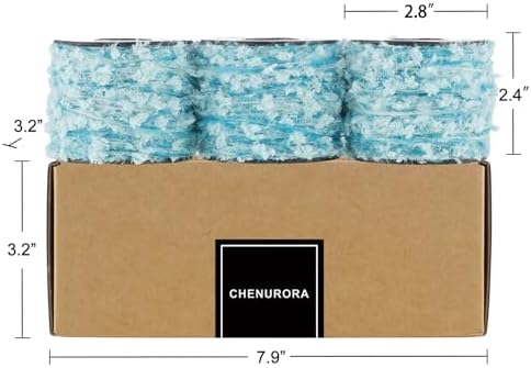 Artisanal Yarn Collection Multifiber Fancy Yarn for Knitting Crocheting Crafts DIY, Set of 3 Rolls(116 Glacier Kiss)
