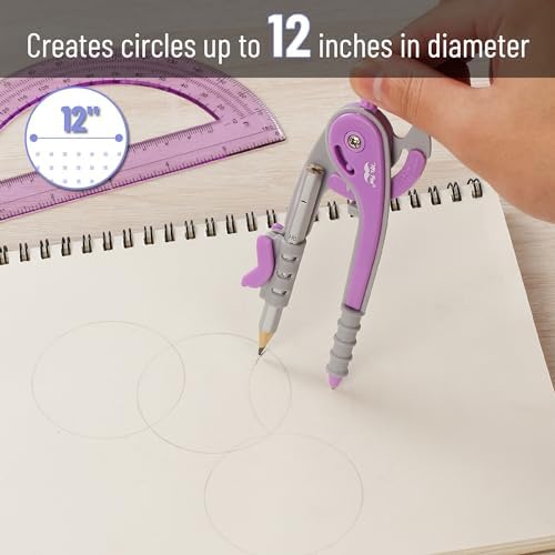 Mr. Pen- Geometry Compass and Protractor Set, 6 Inch Compass