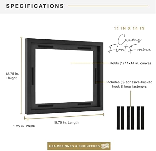 MCS Canvas Float Frame, 11x14, Black, 1-Pack