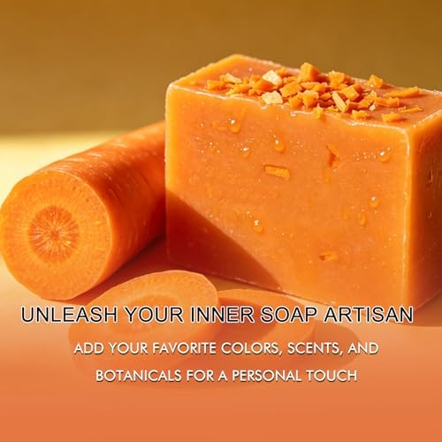 EDSRDRUS 15 Ounces Glycerin Soap Base - Scented Melt and Pour Base for DIY Crafting, Easy to Cut, Vegan and Natural, Moisturizing and Gentle on Skin, Perfect for Soap Making Supplies (Carrot)