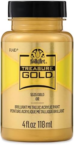 FolkArt Gold Treasure Brilliant Metallic Acrylic Paint, 4 oz