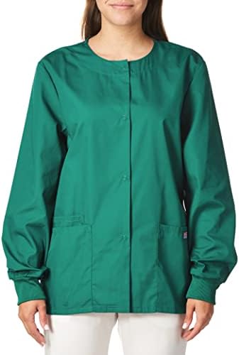 Cherokee WW Originals Scrubs Jacket for Women Snap Front 3 Pockets