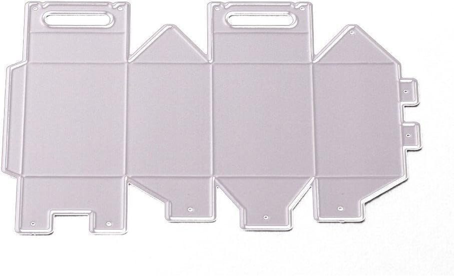 Silver Cutting Dies Gift Box Stencil, Cutting Dies Embossing Card Making Die Cuts Scrapbooking Dies Cut Stencil for DIY Scrapbook Album Paper Card,Die-Cutting and Embossing,Scrapbooking Die-Cuts