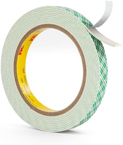 3M Double Sided Foam Tape 0.5" x 10Ft White 4026 Double Coated Urethane Adhesion Polyurethane Tape for Mounting Signs Craft DIY Projects Cards, 1 Pack