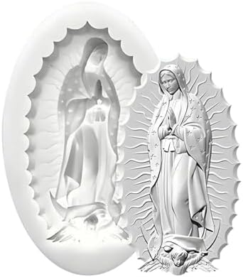 Angel Relief Silicone Molds, Ancient Greece Goddess Fondant Molds, Virgin Mary Goddess of Justice Shaped Chocolate Baking Molds for Cake Biscuit Soap Sugar Dessert Decoration Resin Clay Set of 4