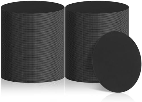 TaoBary 200 Pcs Round Cardboard Coasters Bulk, 4 Inch 1mm Thick,Black