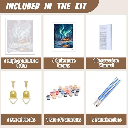 XTCIXAL Paint by Numbers Kit for Adults, Aurora, 16X20 Inch