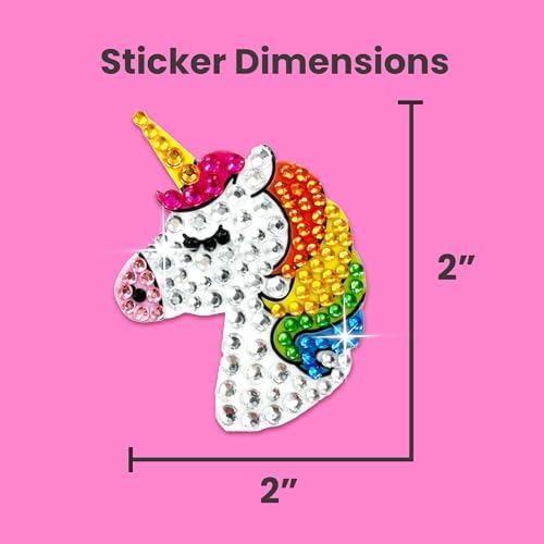 StickerBeans® Rhinestone Stickers - Magical Sticker Pack, 2” x 2” Each Unique Sparkly Cut-to-Shape for Collecting, Trading, Decorating Laptops, Phone Cases, Scrapbooks
