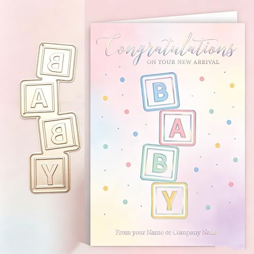 Lapoo Words Cutting Die for Scrapbooking - Durable, Cut Stencils for DIY Scrapbook Photo Album Decorative Paper Card, Card Making Supplies Party Wedding Decorations (Baby Text 3.5 x 1.4 in)