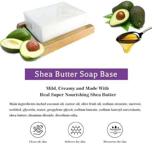 Shea Butter Soap Base, Melt and Pour Soap Base for Soap Making 2 LB