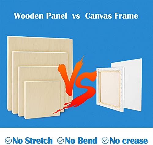 Falling in Art 8 Pack 4 Sizes Unfinished Birch Wood Canvas Panels Kit | Studio 3/4’’ Deep Wood Canvas, Cradle Boards for Painting, Pouring, Burning, Crafts, Epoxy Resin, Laser Engraving Cutting