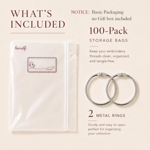 lovielf Embroidery Threads Floss Bag Organizer (100 Pack)