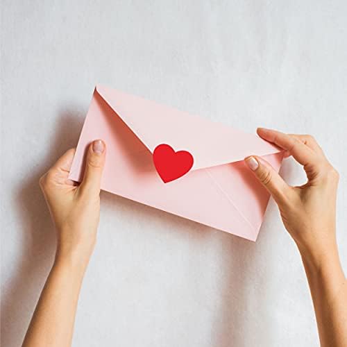 1200 PCS Red Heart Shaped Sticker Labels with Perforation Line in Roll, Use for Valentine's Day, Award Charts, Offices, Teachers & Classrooms, Bookmarks (1" in Diameter)