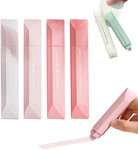 Double Sided Tape Roller, Double Sided Tape Pen, Scrapbook Supplies for Journaling, Scrapbooking, Photo Mounting, Gift Wrapping, School Office & Crafts (4PC-Pink)