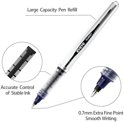EYEYE Rollerball Pens Medium Point, 3 Assorted Colors 0.7mm Liquid Ink Roller Ball Pen Quick Dry, Ink Pen Fine Point Smooth Writing Pens for Journaling, Note Taking, Office, School Supplies